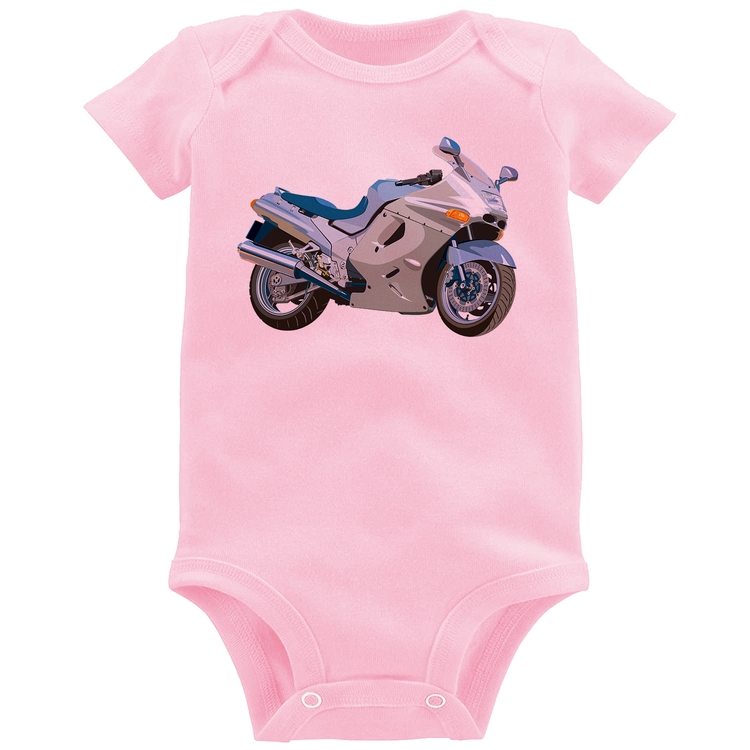 Body Bebê Motorcycle - Rosa Bebê
