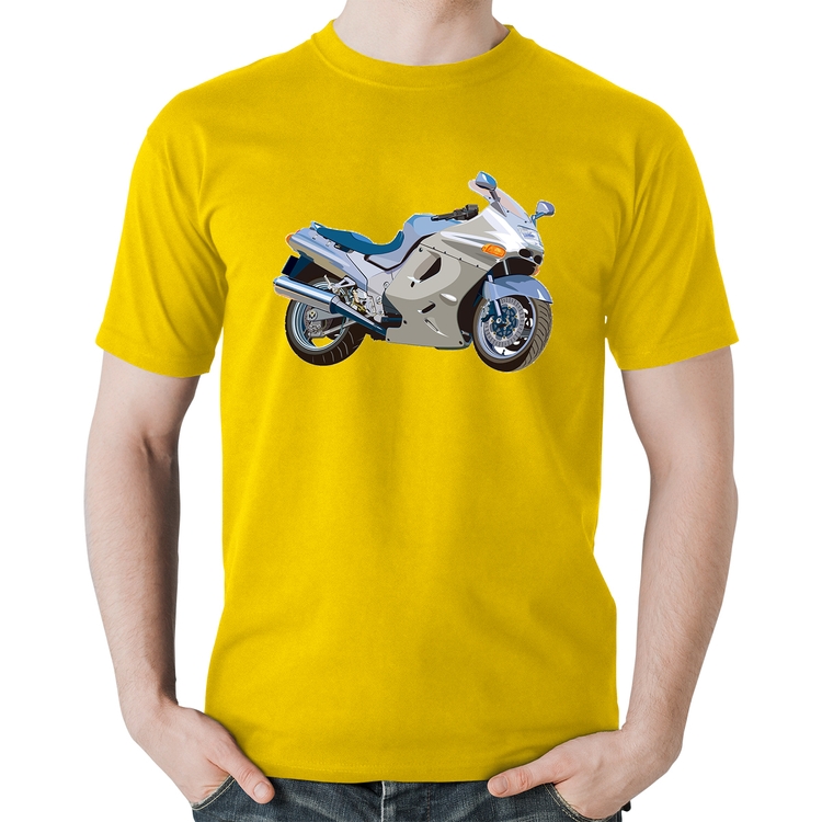 Camiseta Algodão Motorcycle - Amarela