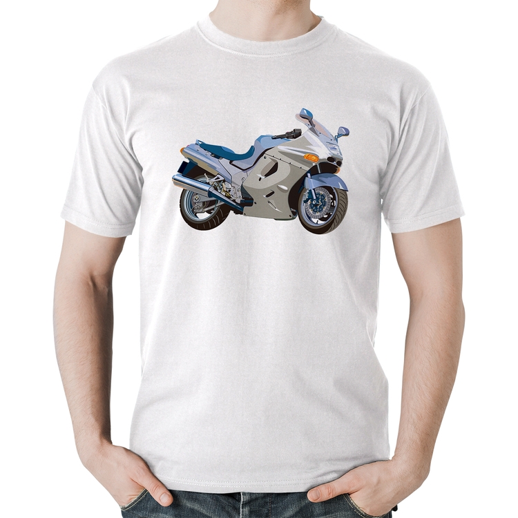 Camiseta Algodão Motorcycle - Branca