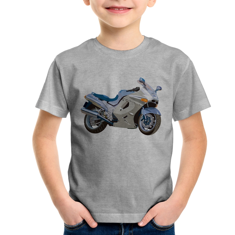 Camiseta Infantil Motorcycle - Cinza