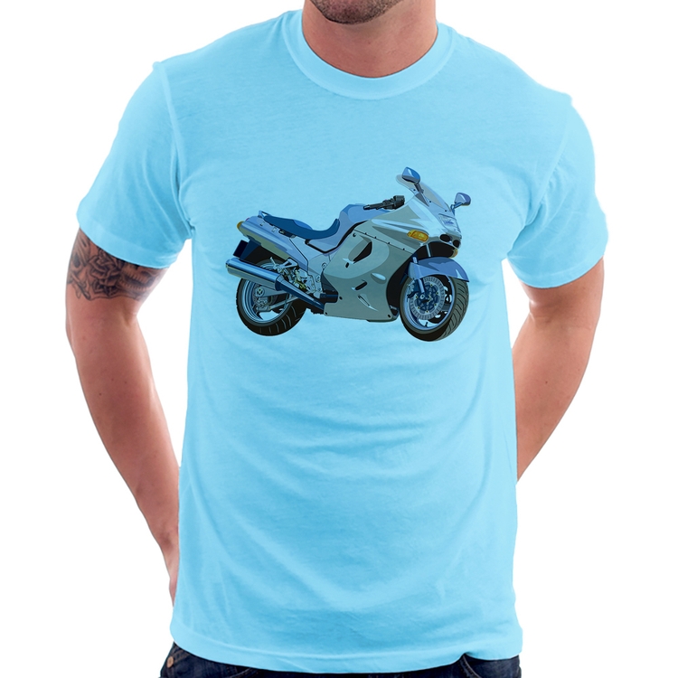Camiseta Motorcycle - Azul Bebê