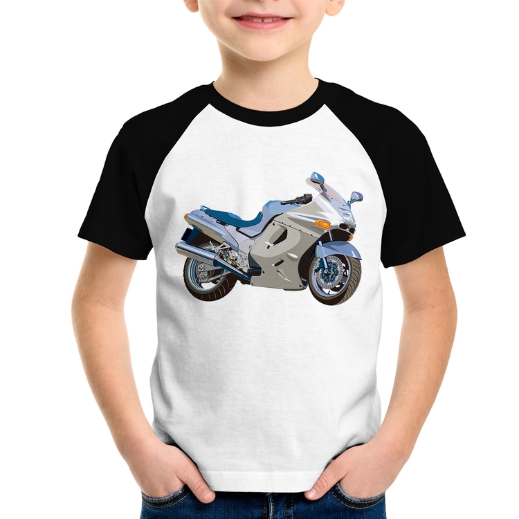 Camiseta Raglan Infantil Motorcycle