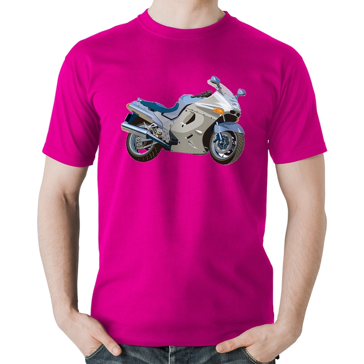 Camiseta Algodão Motorcycle - Rosa