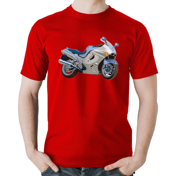 Camiseta Algodão Motorcycle - Vermelha