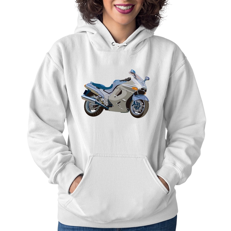 Moletom Feminino Motorcycle - Branco