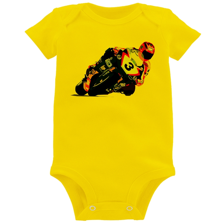 Body Bebê Motorcycle Racing - Amarelo