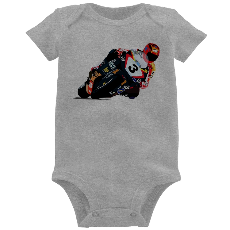 Body Bebê Motorcycle Racing - Cinza