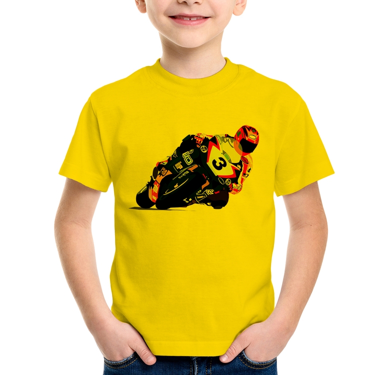 Camiseta Infantil Motorcycle Racing - Amarela