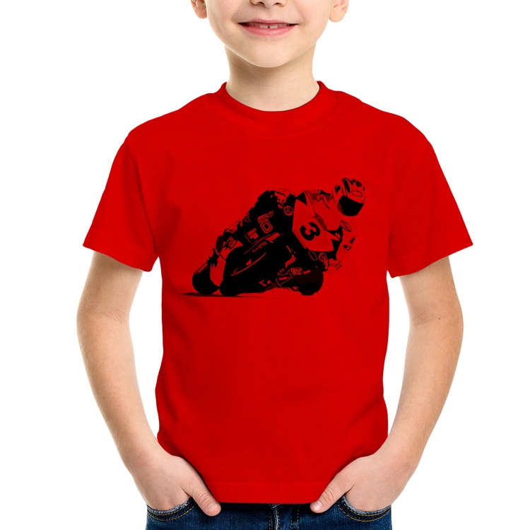 Camiseta Infantil Motorcycle Racing - Vermelha