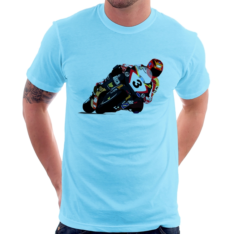 Camiseta Motorcycle Racing - Azul Bebê