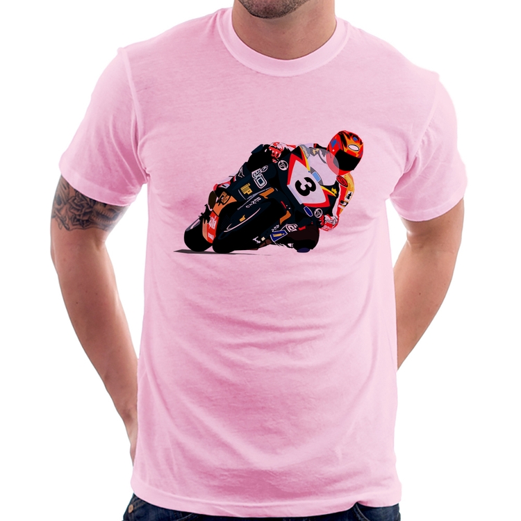 Camiseta Motorcycle Racing - Rosa Bebê