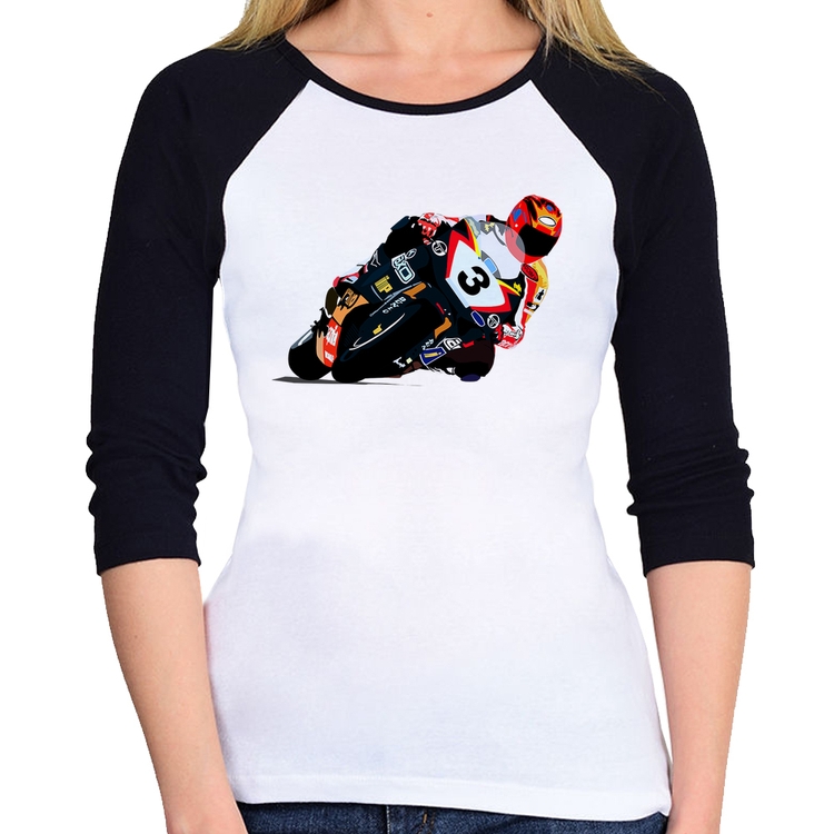 Baby Look Raglan Motorcycle Racing Manga 3/4