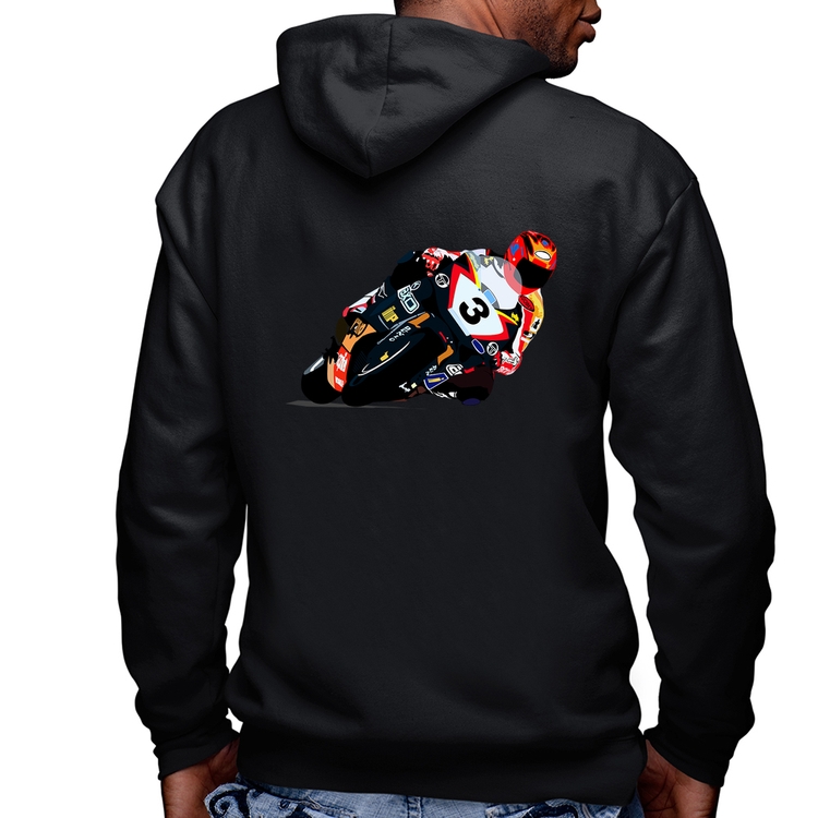 Blusa Moletom Motorcycle Racing Masculina com Capuz e Zíper