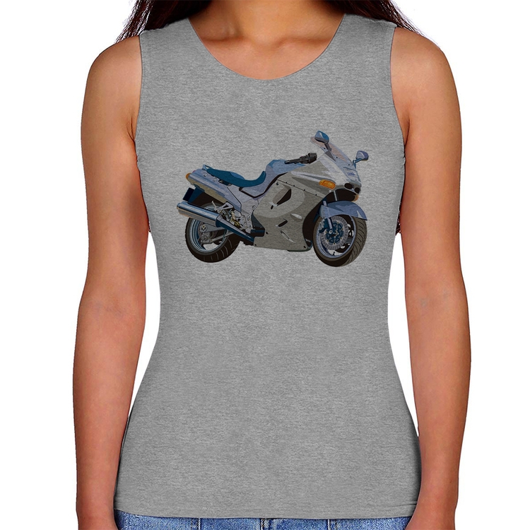 Regata Feminina Motorcycle - Cinza