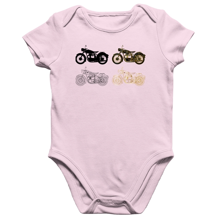 Body Bebê Algodão Motorcycle Vector - Rosa Bebê
