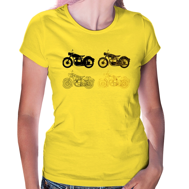 Baby Look Motorcycle Vector - Amarela