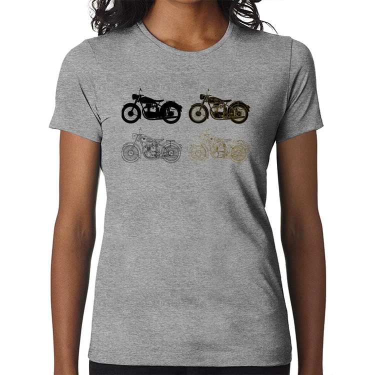 Baby Look Motorcycle Vector - Cinza