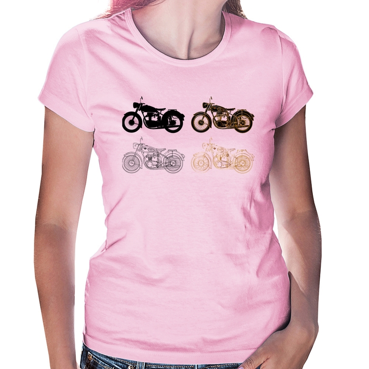 Baby Look Motorcycle Vector - Rosa Bebê