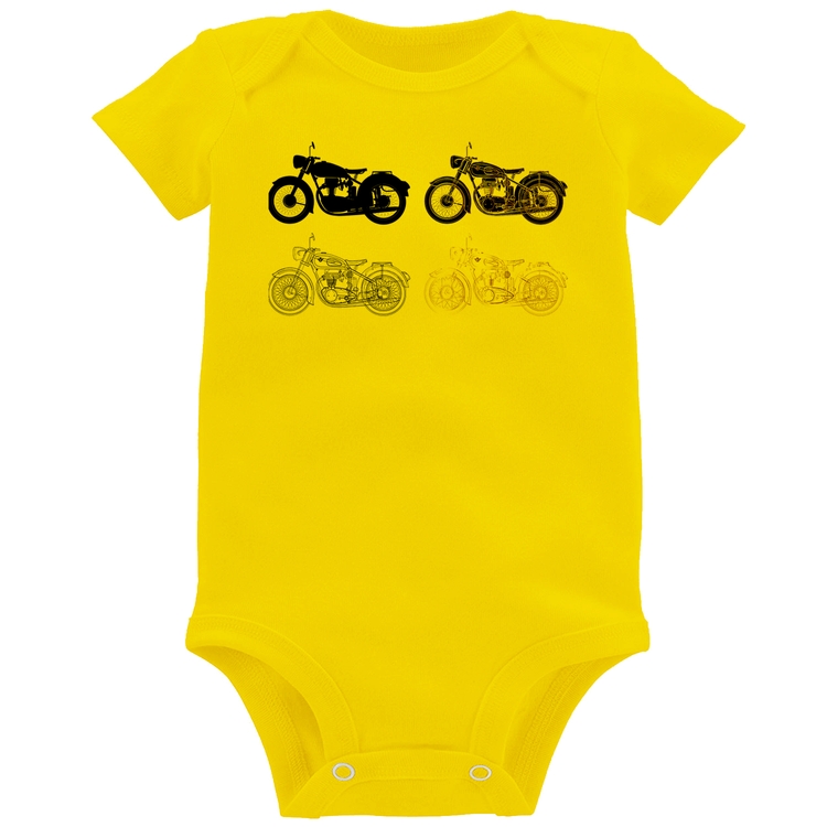 Body Bebê Motorcycle Vector - Amarelo