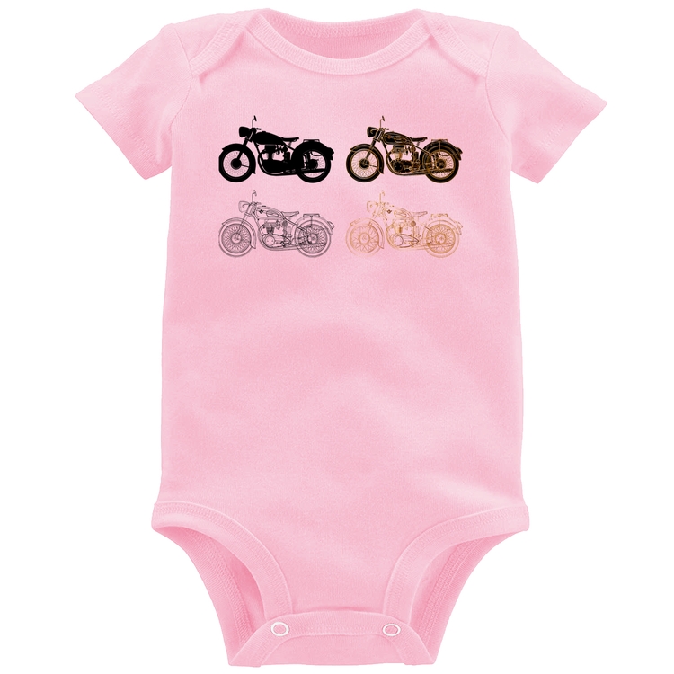 Body Bebê Motorcycle Vector - Rosa Bebê