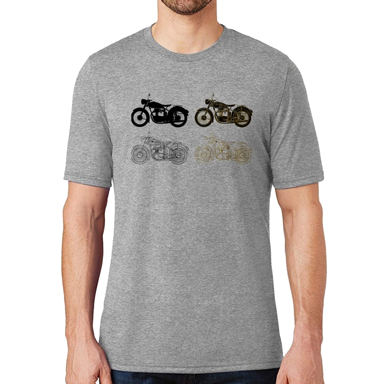 Camiseta Motorcycle Vector - Cinza