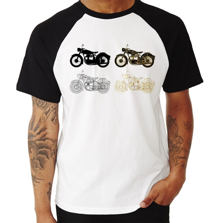 Camiseta Raglan Motorcycle Vector