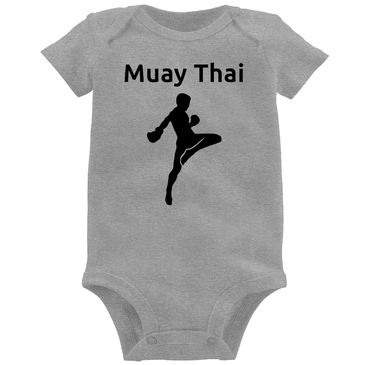 Body Bebê Muay Thai - Cinza
