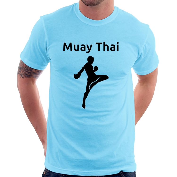 Camiseta Muay Thai - Azul Bebê
