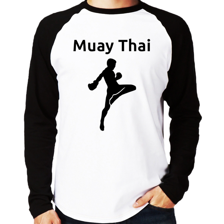 Camiseta Raglan Muay Thai Manga Longa