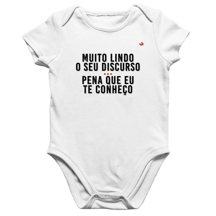 Body Bebê Algodão Muito lindo o seu discurso - Branco