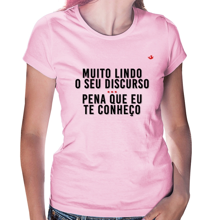 Baby Look Muito lindo o seu discurso - Rosa Bebê