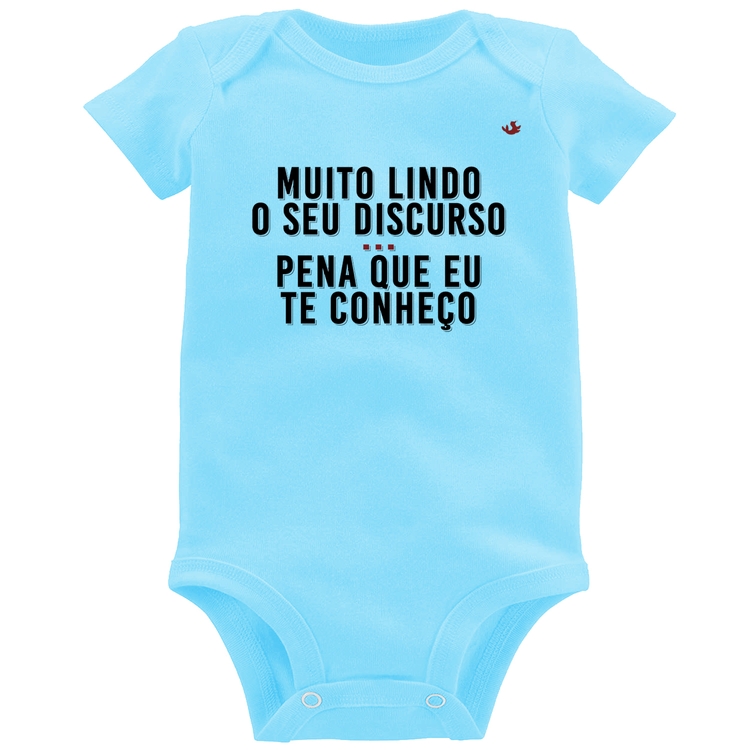Body Bebê Muito lindo o seu discurso - Azul Bebê