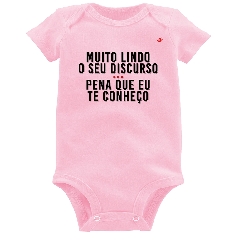 Body Bebê Muito lindo o seu discurso - Rosa Bebê