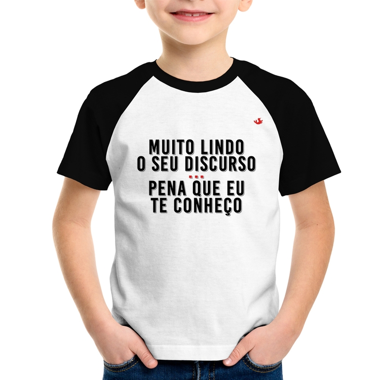 Camiseta Raglan Infantil Muito lindo o seu discurso