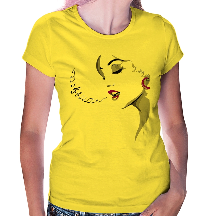 Baby Look Mulher Cantando - Amarela