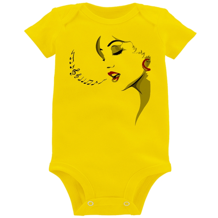 Body Bebê Mulher Cantando - Amarelo
