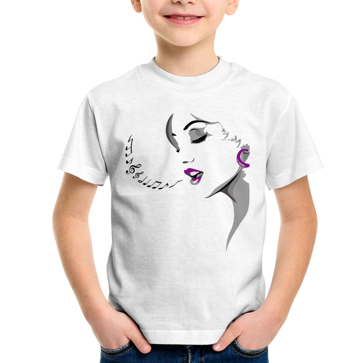 Camiseta Infantil Mulher Cantando