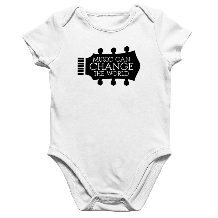 Body Bebê Algodão Music Can Change The World - Branco