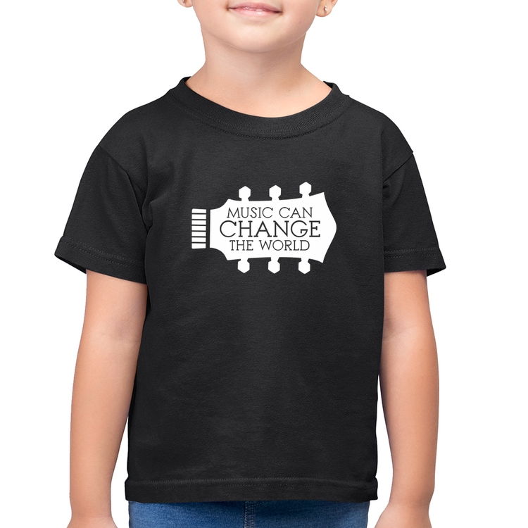 Camiseta Algodão Infantil Music Can Change The World