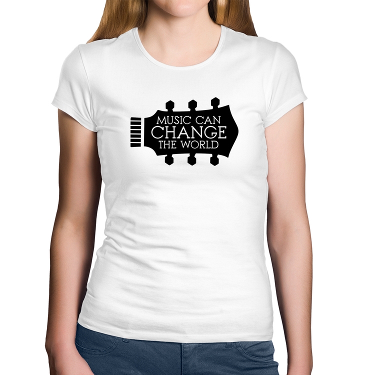 Baby Look Algodão Music Can Change The World - Branca