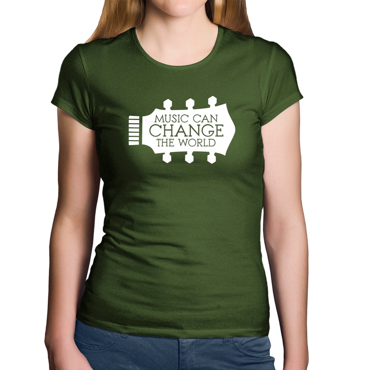 Baby Look Algodão Music Can Change The World - Musgo