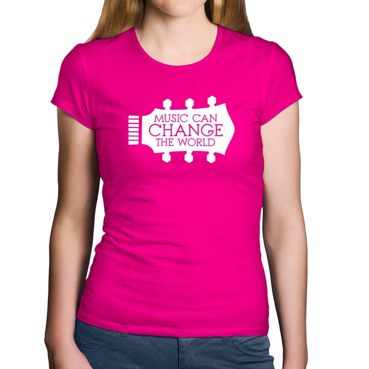 Baby Look Algodão Music Can Change The World - Rosa