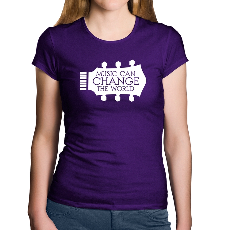 Baby Look Algodão Music Can Change The World - Roxa