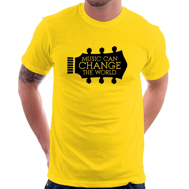 Camiseta Music Can Change The World - Amarela
