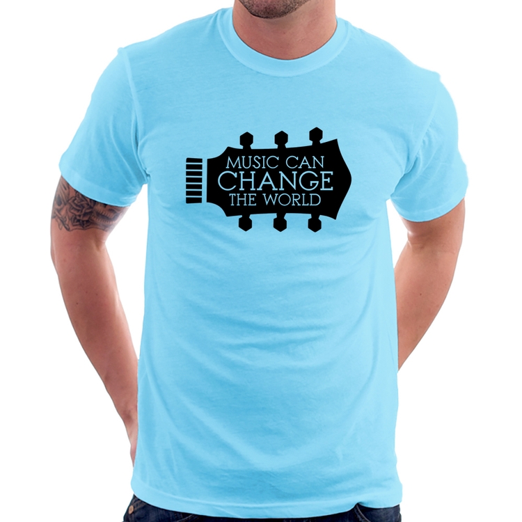Camiseta Music Can Change The World - Azul Bebê