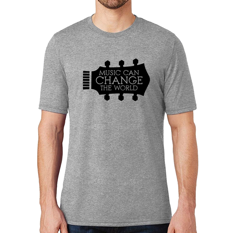Camiseta Music Can Change The World - Cinza