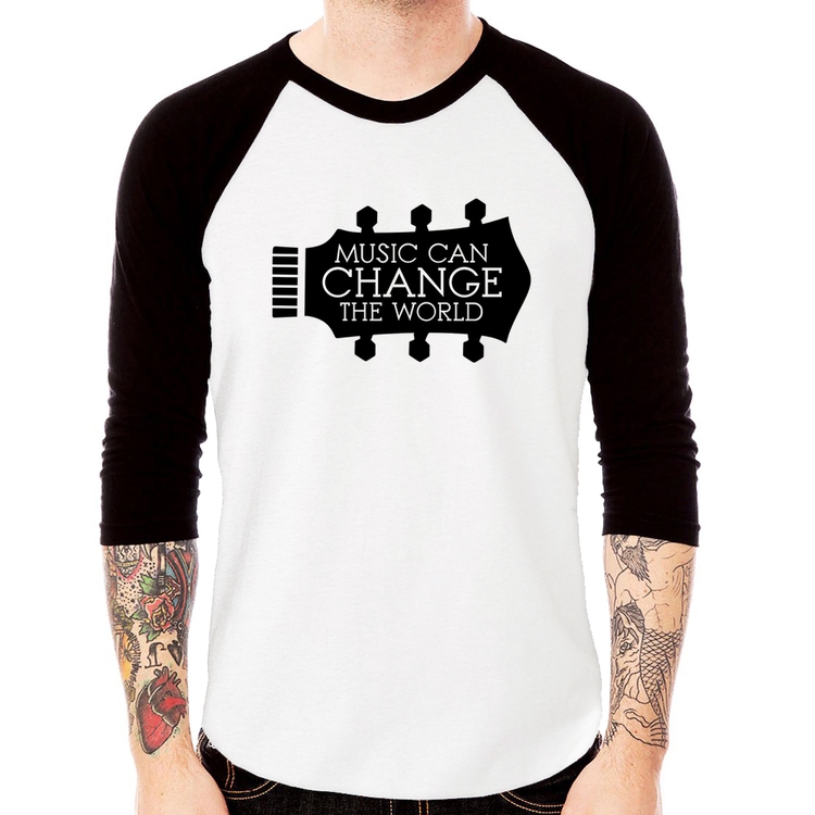 Camiseta Raglan Music Can Change The World Manga 3/4
