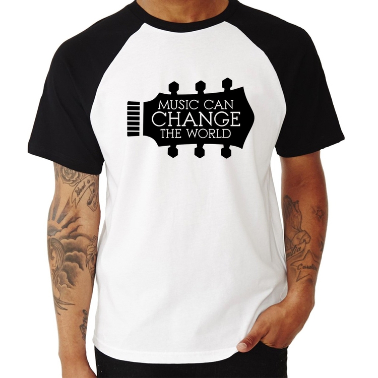 Camiseta Raglan Music Can Change The World