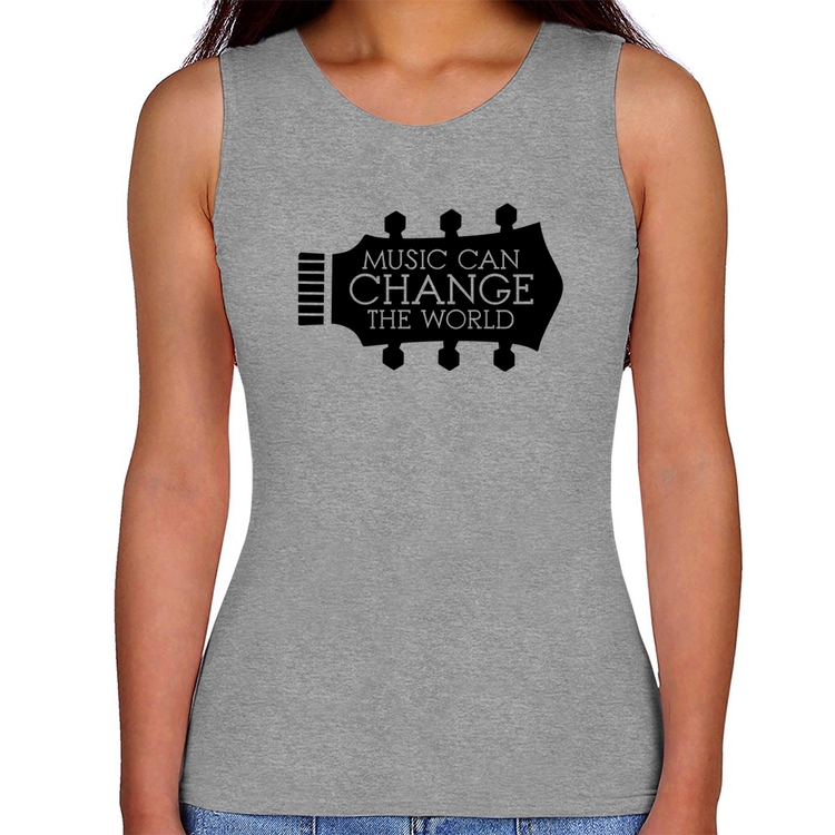 Regata Feminina Music Can Change The World - Cinza