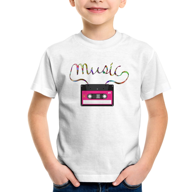 Camiseta Infantil Music Cassete Retrô
